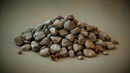 Obraz premium Pile of stones and rusty bolts