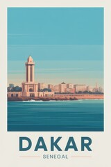 Vintage Travel Poster Dakar, Senegal 