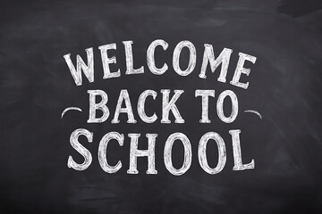 Welcome Back to School Chalkboard Sign Education Typography Design for Classroom
