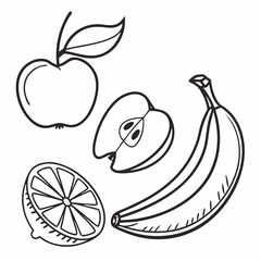 Fruit set Line icon editable stroke. Editable stroke. Vector illustration