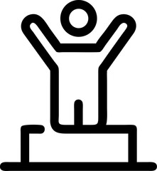 victory vector silhouette icon on white or transparent background	
