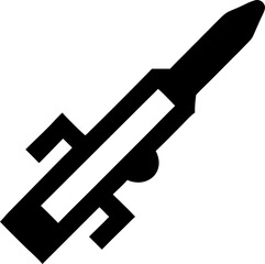 rocket launcher vector silhouette icon on white or transparent background