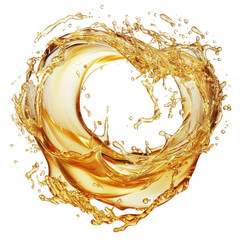 Fototapeta premium Golden Liquid Splash Abstract Swirling Circle Design