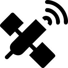 satellite vector silhouette icon on white or transparent background