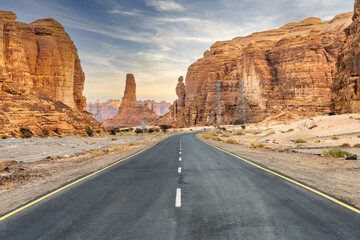 Scenic road to Harrat Viewpoint, AlUla, Saudi Arabia