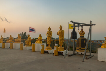 Phuket Big Buddha Golden Statues at Sunset