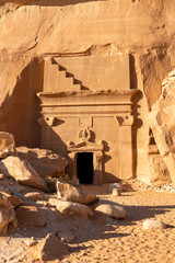 Jabal AlBanat, ancient tombs in Hegra, AlUla, in Saudi Arabia