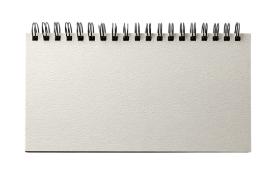 Blank spiral notepad, isolated on transparent background
