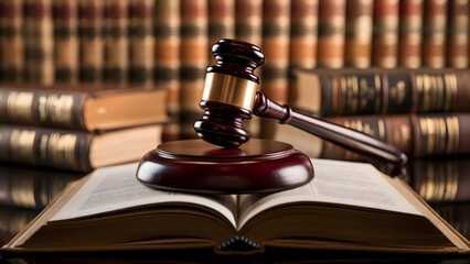 Legal Gavel and Law Books Symbol of Justice and Authority
