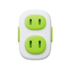 Green dual electrical outlet 3D icon