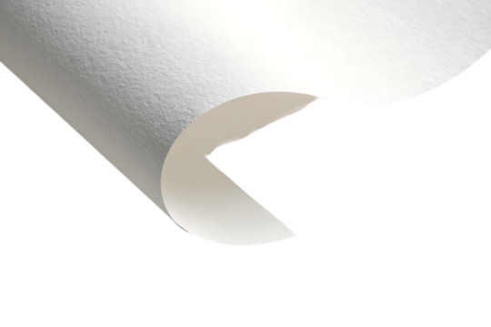 Close up of a white, curved, notched edge.