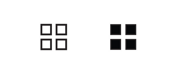 window line and flat icons set, editable stroke isolated on white, linear vector outline illustration, symbol logo design style