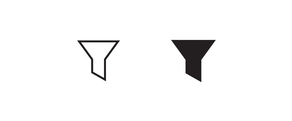 funnel Vector filter bottleneck icon. Funnel filter icons button, vector, sign, symbol, logo, illustration, editable stroke
