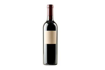 Red wine bottle on black background