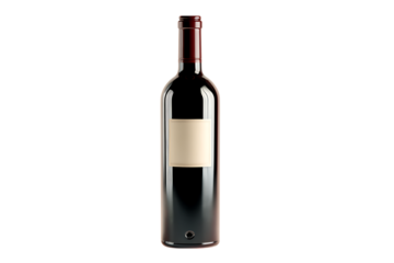 Bottle of red wine on black background