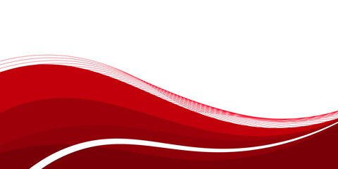 Vector red line background curve element with white space for text and message design, overlapping layers, vector