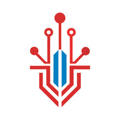 Abstract technology network connection logo
