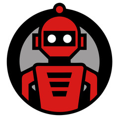 Simple red robot icon design illustration