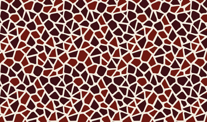 Abstract Giraffe Skin Mosaic Pattern Vector Illustration
