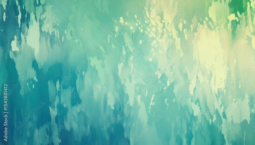 Poster ethereal teal and lime abstract texture with watercolor gradient and digital brush patterns for mode