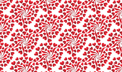 Red Heart Swirl Pattern Vector Illustration