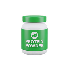 Green protein powder jar 3D illustration