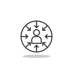 Customer centricity icon with shadow