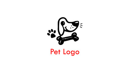 pet logo with food eating 