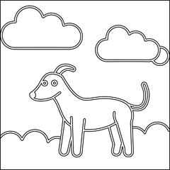 Playful cartoon dog whimsical illustration