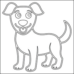 Happy cartoon dog with big eyes vector illustration