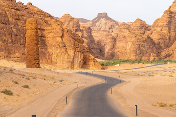 The panoramic Ashar Valley in AlUla, Saudi Arabia