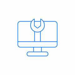 desktop repairment icon sign vector