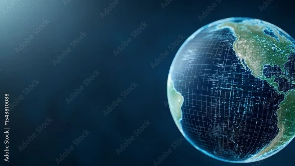 Poster global network: a cutting-edge digital rendering of earth, symbolizing connectivity, information, an
