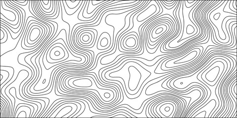 Abstract Black and white background vector, topographic contours map background. Wave Line topography map contour. Terrain lines, with varying line and featuring organic pattern