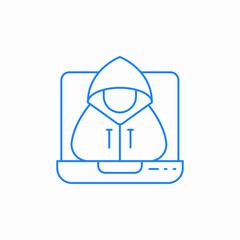hacked laptop icon sign vector