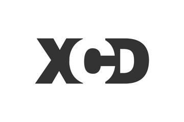 XCD logo design. Initial letter X C D bold font style for tech startups, consulting, corporate branding. Creative company name, headlines typography identity, trendy logotype.