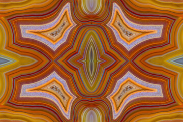 Laguna agate kaleidoscope repeating mirror-effect pattern.