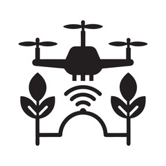 Harvesting Drone In Superposition Silhouette