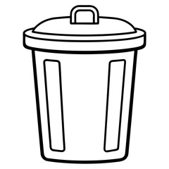Biohazard Waste Bin Line Art Vector