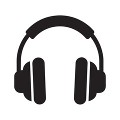 Headphone Music Listening Icon Silhouette