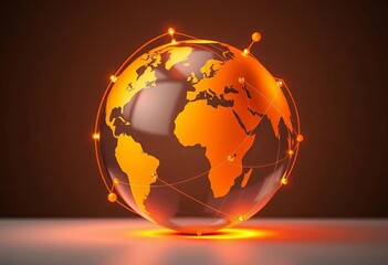 Abstract globe icon representing global business, connection, and networking,  modern,  background