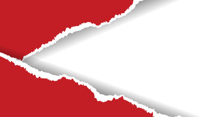 Red Ripped paper And Isolated White