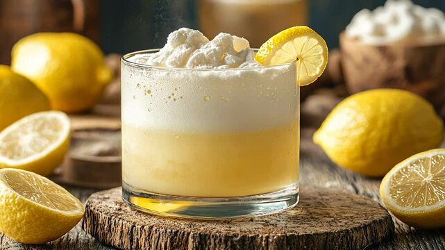 grappa sour with italian grappa and lemon juice video