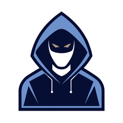 Line art icon of a hacker wearing a hoodie. Ideal for cybersecurity themes, data breach visuals, tech threats, ethical hacking, phishing alerts, and IT security illustrations.