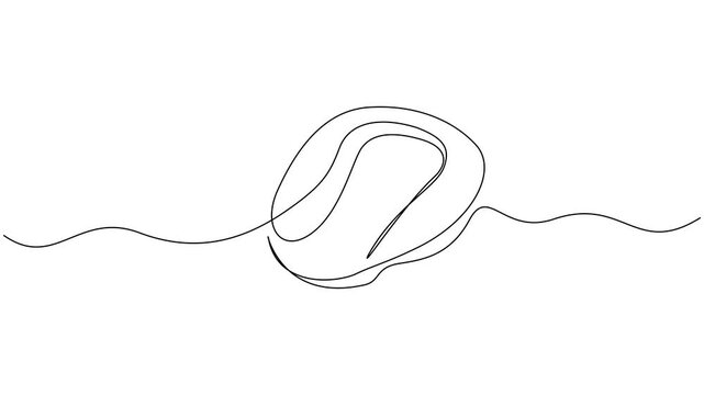 Self drawing animation of Bedpan Animated single line bedpan design. Animation on a white background 4K.