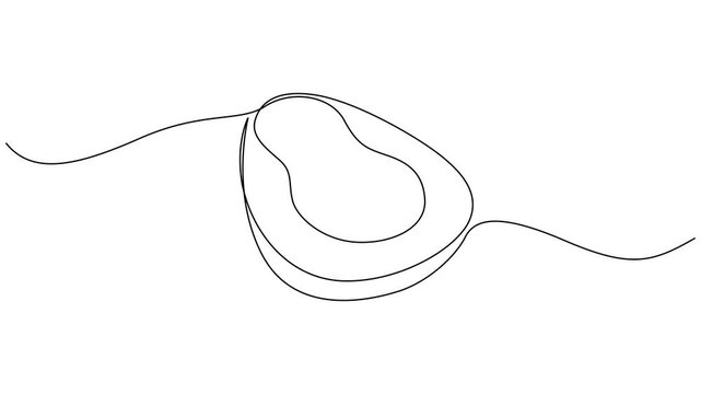 Self drawing animation of Bedpan Animated single line bedpan design. Animation on a white background 4K.