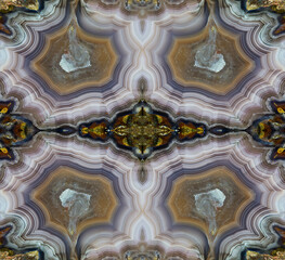 Laguna agate kaleidoscope repeating mirror-effect pattern.