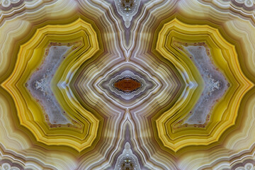 Laguna agate kaleidoscope repeating mirror-effect pattern.
