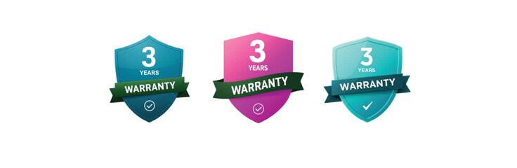 3-Year Warranty Seal Badges – Editable Product Guarantee Icons for Marketing and Branding