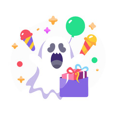 Ghost with open mouth Holiday SVG Icon
